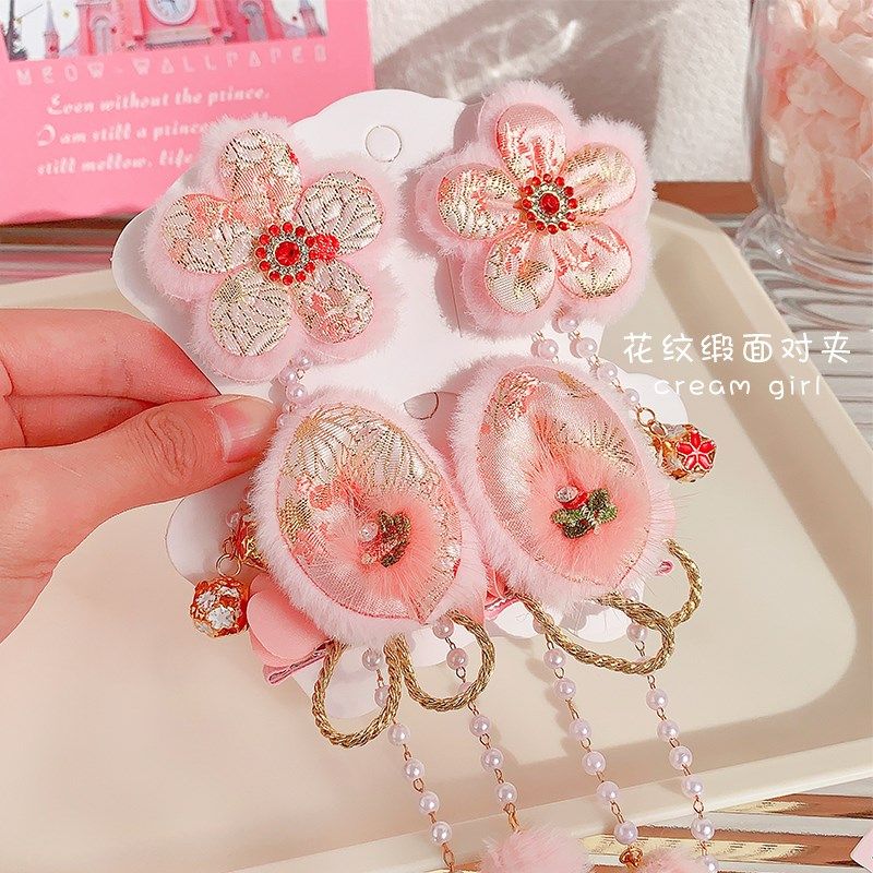 儿童新年发夹头饰女童古风过年粉色发饰中国风汉服夹子宝宝发卡女,童装/婴儿装/亲子装,发饰,淘宝优惠券,粉丝福利购,淘宝优惠卷