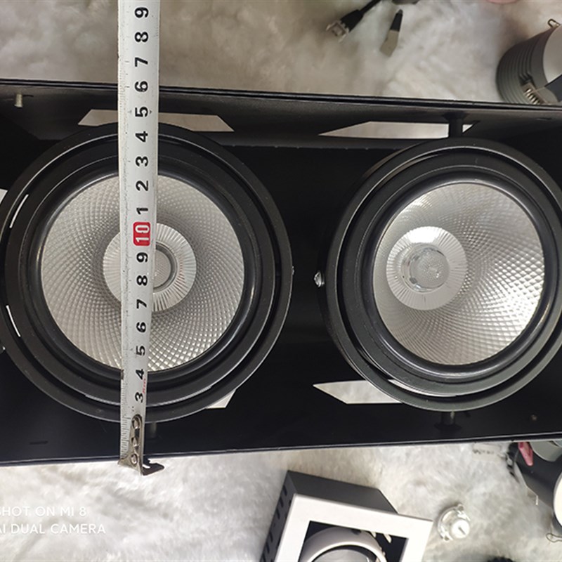 斗胆灯双头射灯单头三头方形吊顶格栅天花灯嵌入式COB豆胆灯定制