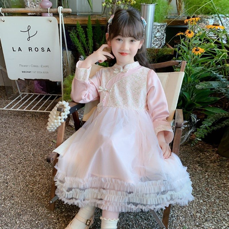 女童秋季连衣裙2024新款儿童秋款汉服国风公主裙春秋装小女孩裙子