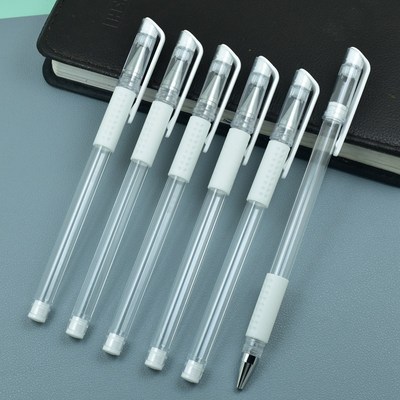 金黄/白色欧标空笔壳空笔杆中性笔笔芯替换笔管外壳通用型空笔皮.