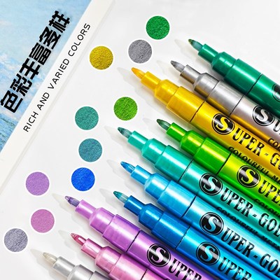 广纳1103超级金丙烯马克笔防水金属油漆笔高光动漫高达绘画笔补色