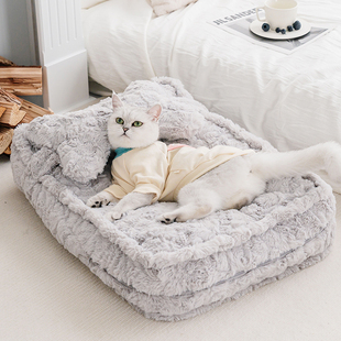 猫窝小兔绒云朵窝深度睡眠保暖宠物可拆洗踩奶垫子 chichipaws冬季