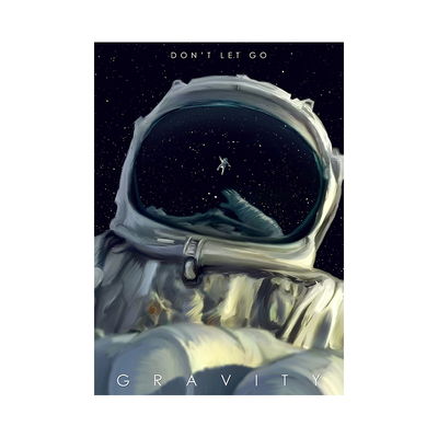 地心引力 Gravity 科幻电影海报 宿舍背景墙贴卧室装饰画客厅挂画