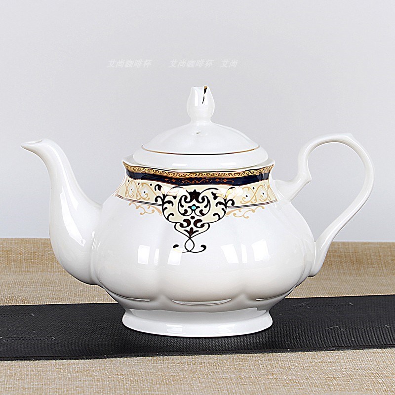 唐山骨瓷咖啡壶 摩卡壶欧式茶具套装 家用英式壶 冲泡茶壶定制