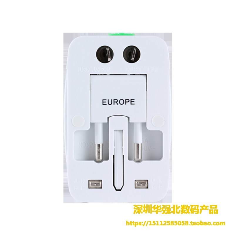 新款新喀里多尼亚(法)带双usb多功能家用万能插头多孔转换器插头