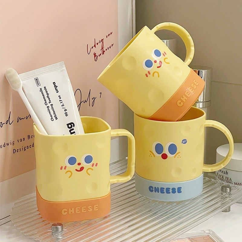 可爱奶酪漱口杯情侣家用刷牙杯子洗漱杯学生宿舍牙具牙缸塑料杯子,家庭/个人清洁工具,洗漱杯,淘宝优惠券,粉丝福利购,淘宝优惠卷