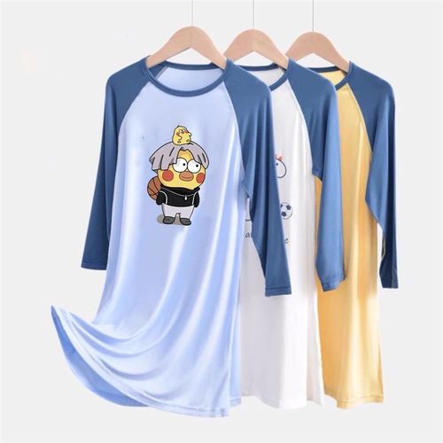 春秋款德绒男童睡衣男孩睡袍中大童宝宝儿童秋冬长款宽松家居服