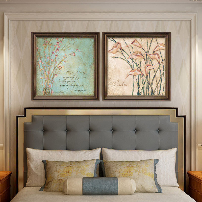 美式卧室床头挂画大芬油画村装饰画客厅壁画2022新款高级感肌理画