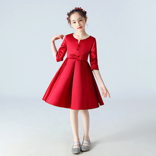 儿童演出服中小学生大合唱团女童红色礼服裙男童朗诵元旦表演服装