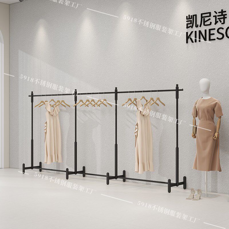 凯尼诗铁艺服装架新款落地架上墙架中岛架网红男女服装金色展示架