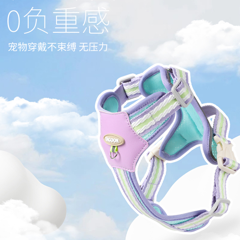 狗狗牵引绳小型犬比熊背心式防挣脱遛狗绳泰迪博美宠物胸背带透气