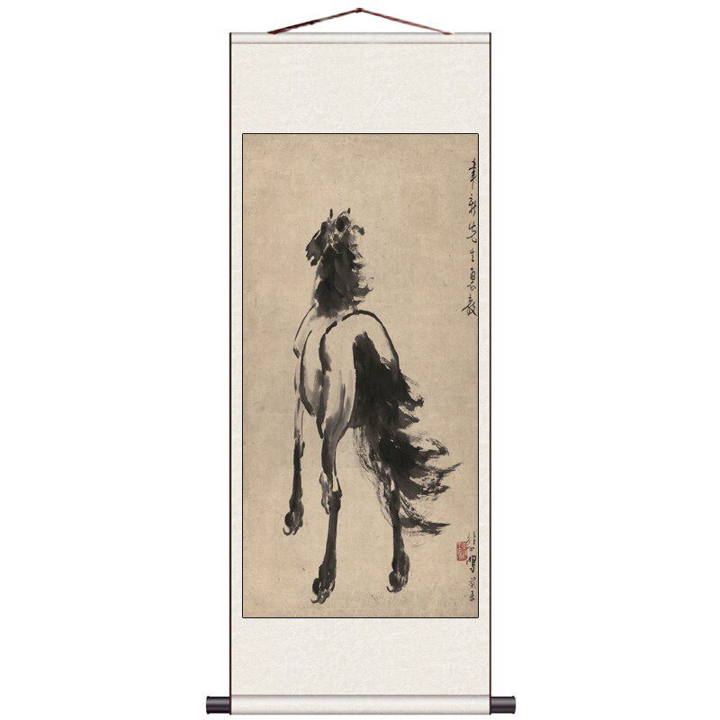 八骏图挂画字画客厅国画办公室墙壁装饰画励志马到成功徐悲鸿骏马