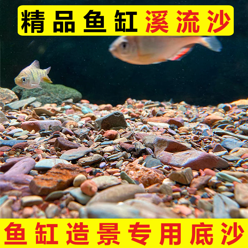 溪流沙底砂鱼缸造景溪流石原生缸细天然河沙乌龟缸雷龙沙子不浑水