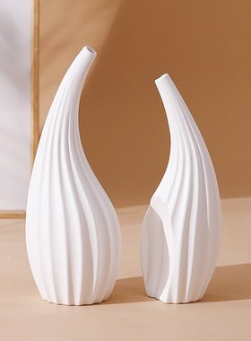 创意陶瓷细口花瓶摆件客厅插花桌面化妆台餐边柜装饰品高级感小众