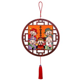 五福临门入户门吉祥挂件玄关客厅招财进宝中国结挂饰餐厅书房挂画