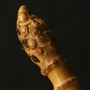 精品纯手工精磨天然满钉实心竹手把件竹根雕玉竹把玩竹节棍小手棍