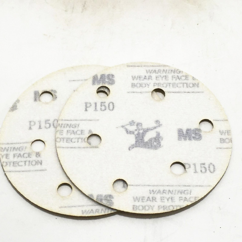 干S猛士M磨f砂纸干磨机打磨片5气6孔寸动磨砂碟植绒砂纸圆盘砂纸