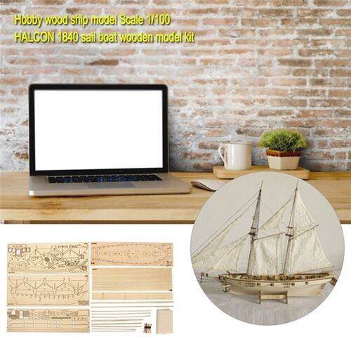 极速1 Set Assembling Building Kits Ship Model Wooden Sailboa