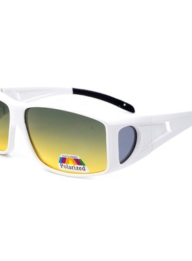 新款日夜两用双色镜片套镜近视专用偏光太阳眼镜司机高清男女墨镜