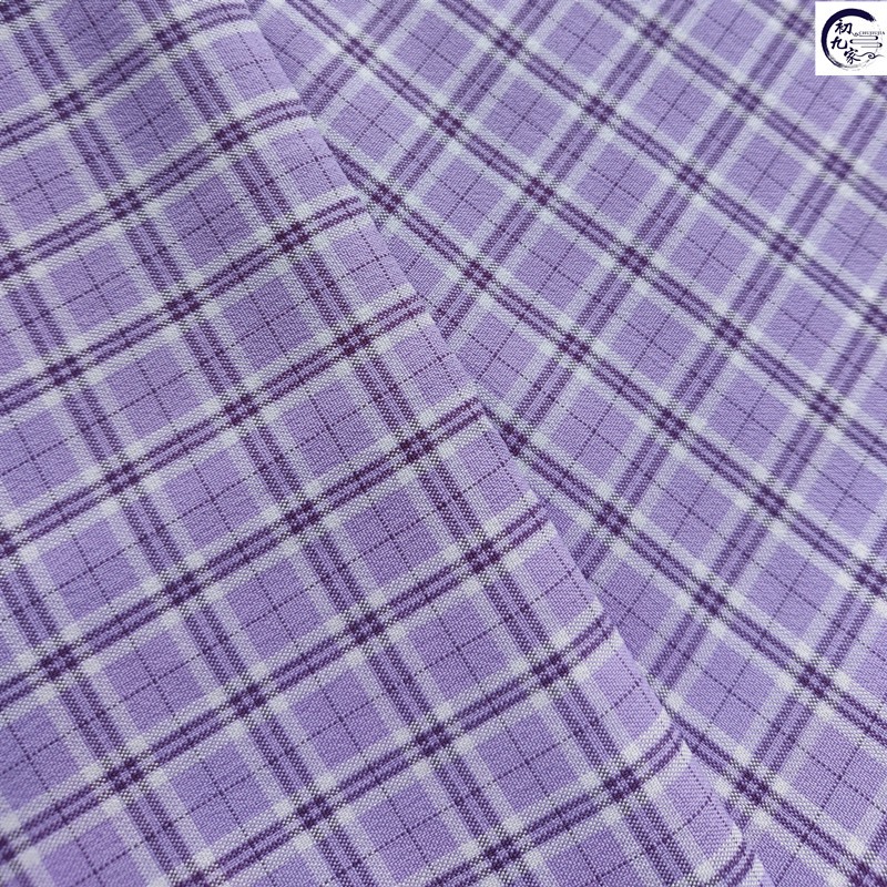 新品薄款黄色田字格jk制服格子色织布料旗袍连衣裙手工DIY衬衫面