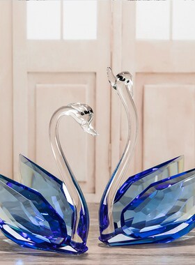 闺蜜姐妹新婚的礼品送新娘新人结婚礼物创意惊喜水晶天鹅摆件一对