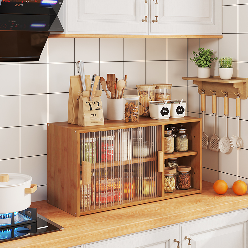 厨房桌面置物架收纳柜多功能调料台面餐桌杯子水杯调味品储物柜子