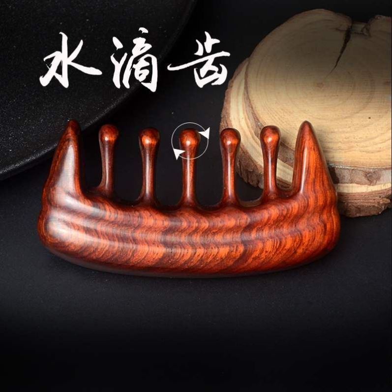 sandalwood head meridian massage comb for men and women wid