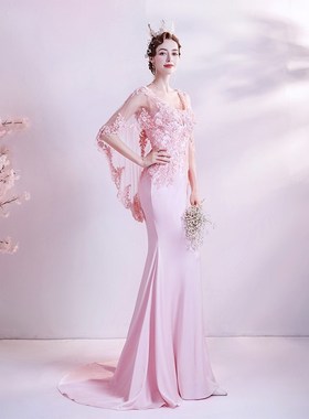 【季末特惠】 蔷薇粉色新娘敬酒服宴会演出艺考婚纱礼服17187