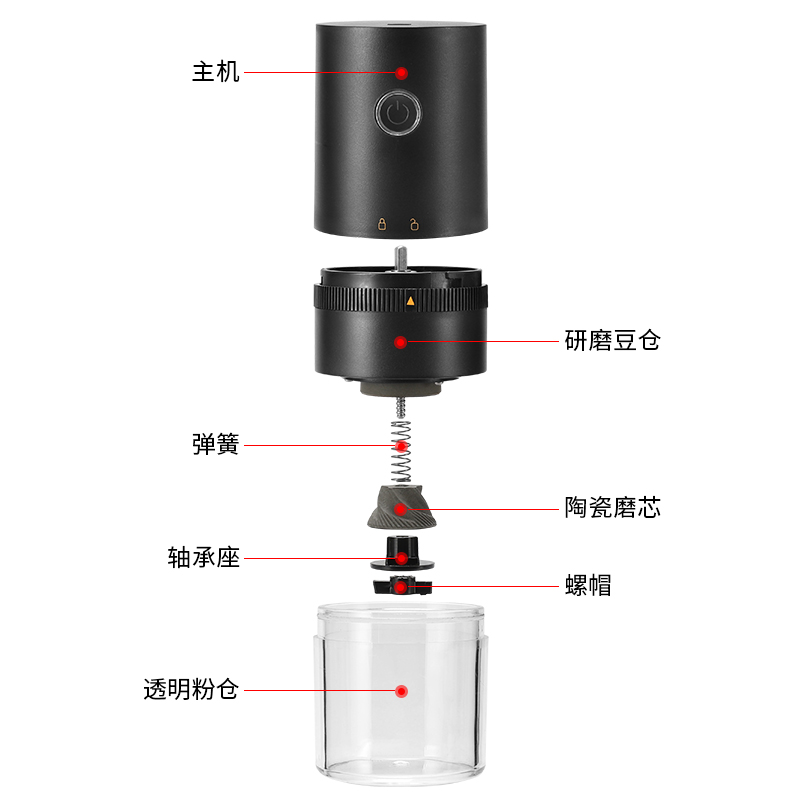 新款电动磨豆机咖啡豆研磨机手磨咖啡机小型自动咖啡磨豆器意式磨