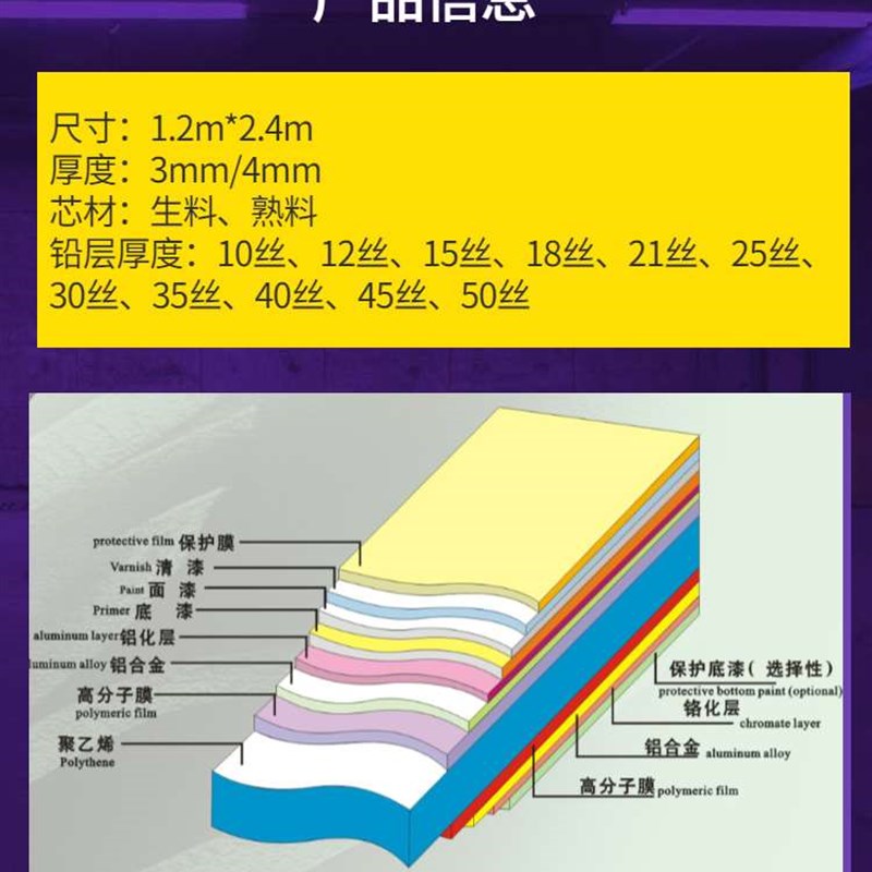 新品新品15b丝熟料铝塑板4mm门头招牌户内外背景S墙整张板材青春