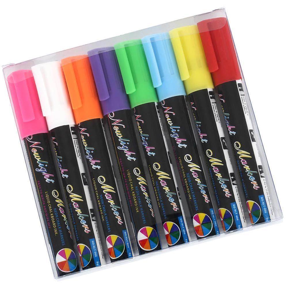 6mm 8 Colors Liquid Chalk Pens Marker Reversible Neon Colour