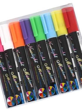 6mm 8 Colors Liquid Chalk Pens Marker Reversible Neon Colour
