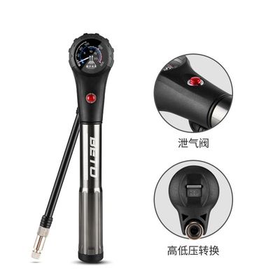 台湾自行车打气筒登山车避震前叉可携式带气压表手持式打气机
