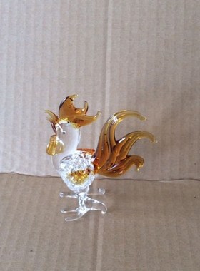 水晶玻璃鸡摆件招财公鸡雄鸡生肖鸡工艺礼品摆饰家居装饰风水摆设