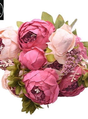 1Bunch European Artificial Peony Flowers Silk Fake Flowers W