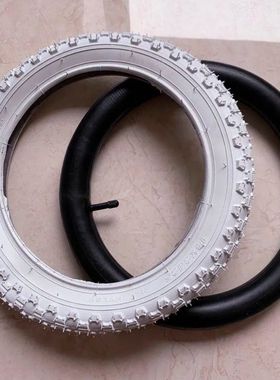 儿童自行车轮胎白色14寸12/16/18/202.125白色内外胎前后轮公主