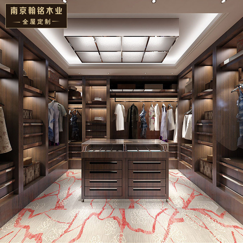南京家具工厂全屋定制 现代轻奢实木衣柜 房间储物柜 进门更衣柜