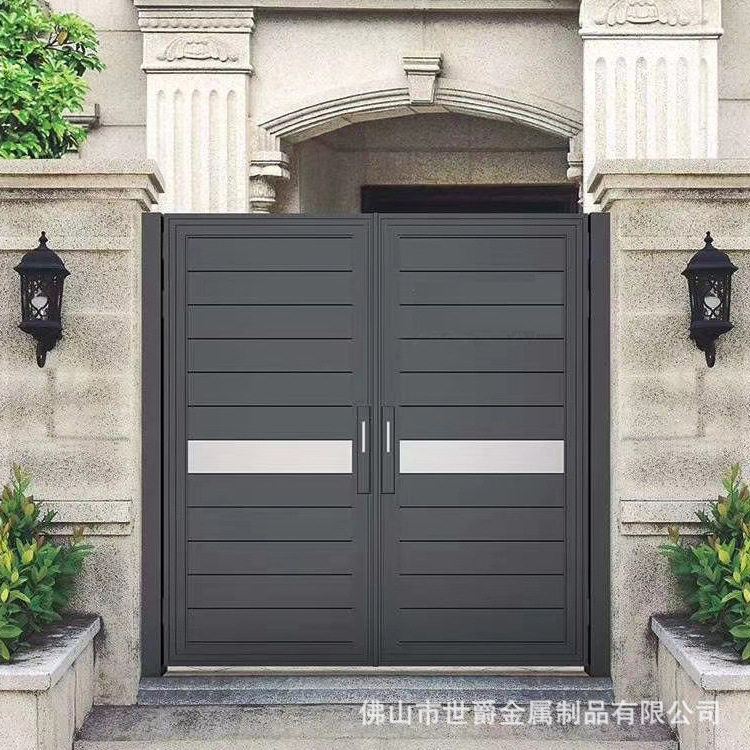 简约现代铝艺对开别墅庭院大门