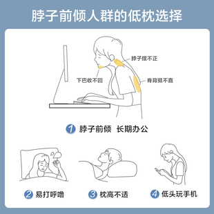 枕头助睡眠护颈椎超柔枕芯家用一对套低枕整头宿舍学生不塌陷矮枕