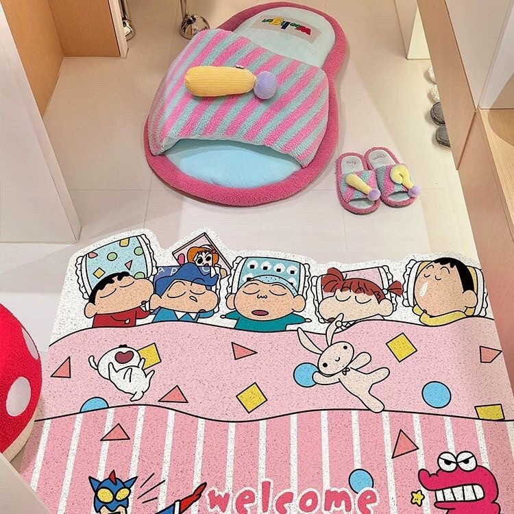 蜡笔小新入户地垫丝圈入门地垫玄关丝圈门口地垫防滑除尘地垫竖版图片