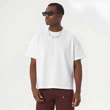 FIVE MEN短宽版型t恤男士短袖T恤衫纯棉宽松短款上衣美式短袖男款