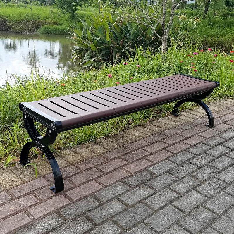 公园椅户外长椅休闲广场靠背椅铸铝塑木排椅庭院椅防腐木櫈子椅子