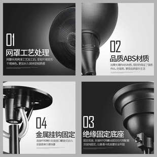 音响同轴喇叭天花吊顶室内店铺超市环绕功放机音箱 吊球悬挂式