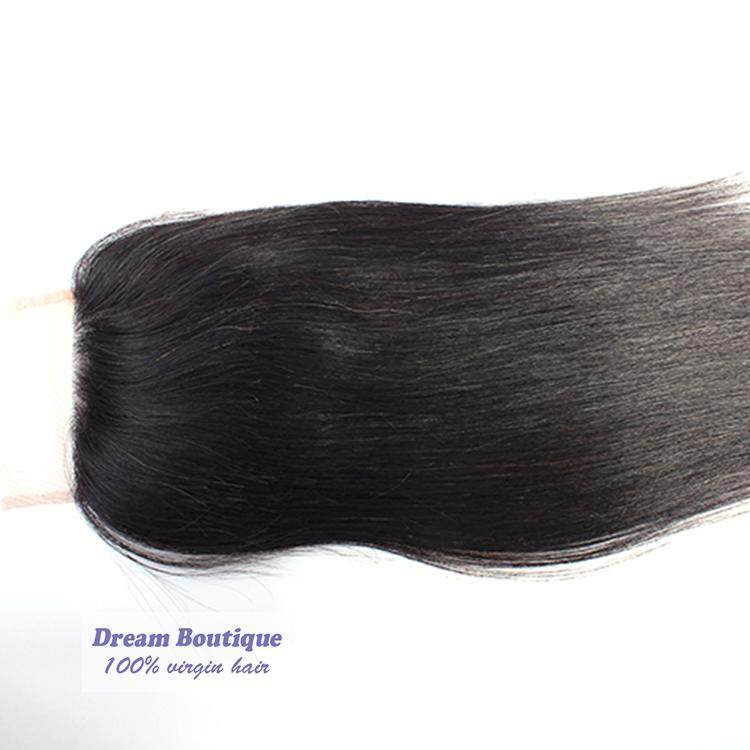 10A Straight Peruvian Human Hair Lace Closure Free Part