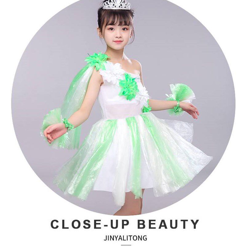 极速六一儿童环保服装幼儿园手工创意diy亲子演出女童时装走秀塑
