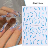Swirl Whirling Lines Sticker Irregular Nail Geometry Wave
