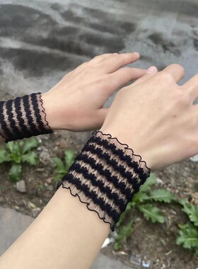蕾丝花边袖口女生手腕小仙女护腕女士假袖子遮疤手链防晒手环腕带
