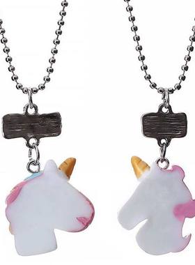 the best friend unicorn necklace horsehead pendant