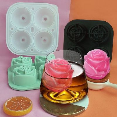Silicone Ice Cubes Tray Stencils Mold 6 Cavity Easy Release