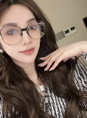 超薄折叠墨镜女潮高级感ins大框圆脸显瘦渐变色素颜防晒太阳眼镜